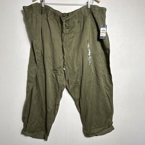 Tommy Hilfiger Womens Cuffed Twill Casual Trouser Pants 3X NWT Pockets Green NWT